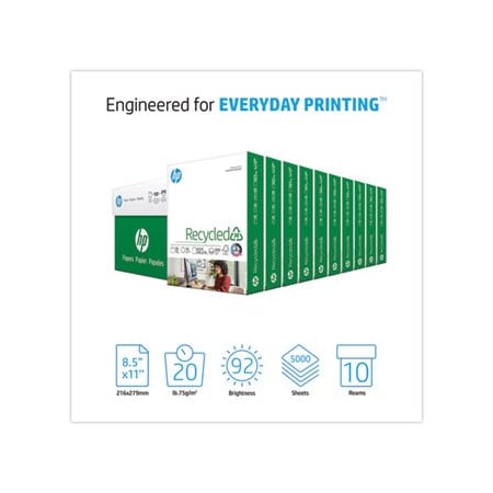 Hewletpcco HP, RECYCLED30 PAPER, 92 BRIGHT, 20LB, 8.5 X 11, WHITE, 10PK 112100